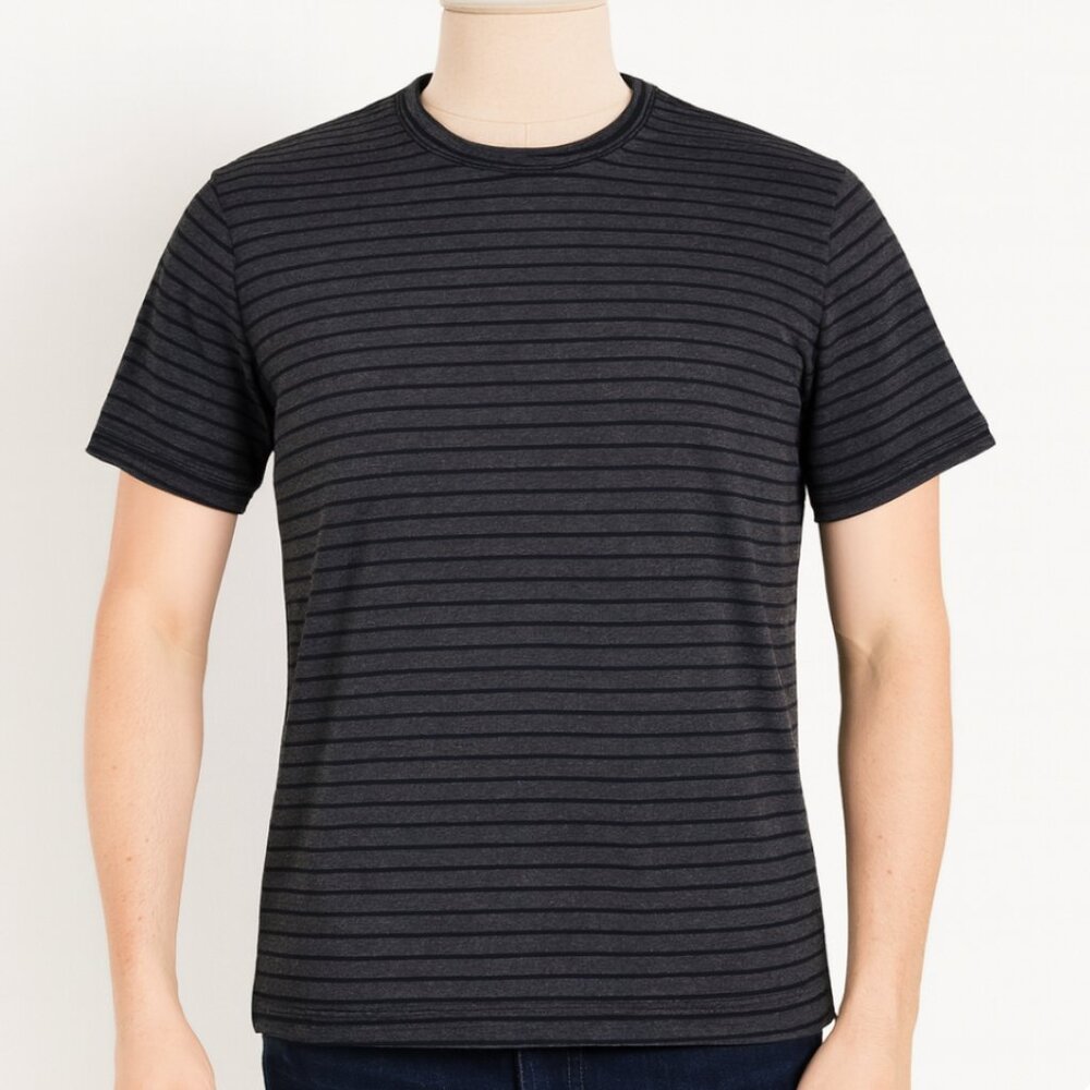 Lululemon Shirt Mens Large Gray Striped Workout Casual Basic Everyday Athleisure